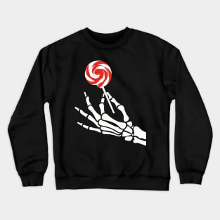 Skeleton Hand Holding Lollipop Crewneck Sweatshirt